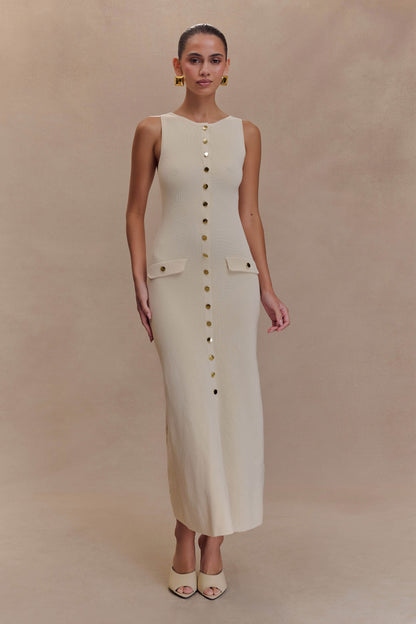 Robe Maxi Sans Manches Boutonnée Sawyer - Ivoire