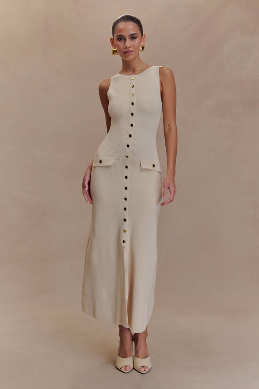 Robe Maxi Sans Manches Boutonnée Sawyer - Ivoire