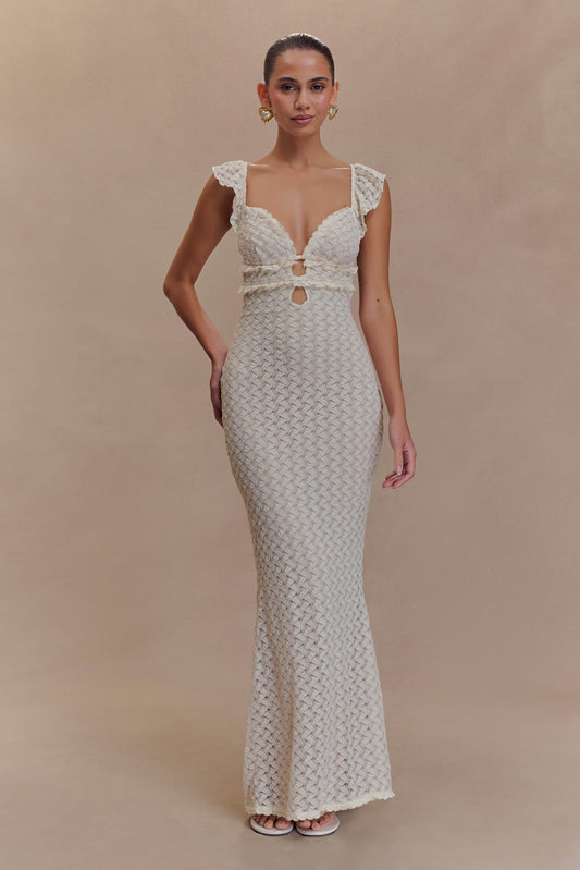 Robe Maxi en Dentelle Ezra - Ivoire