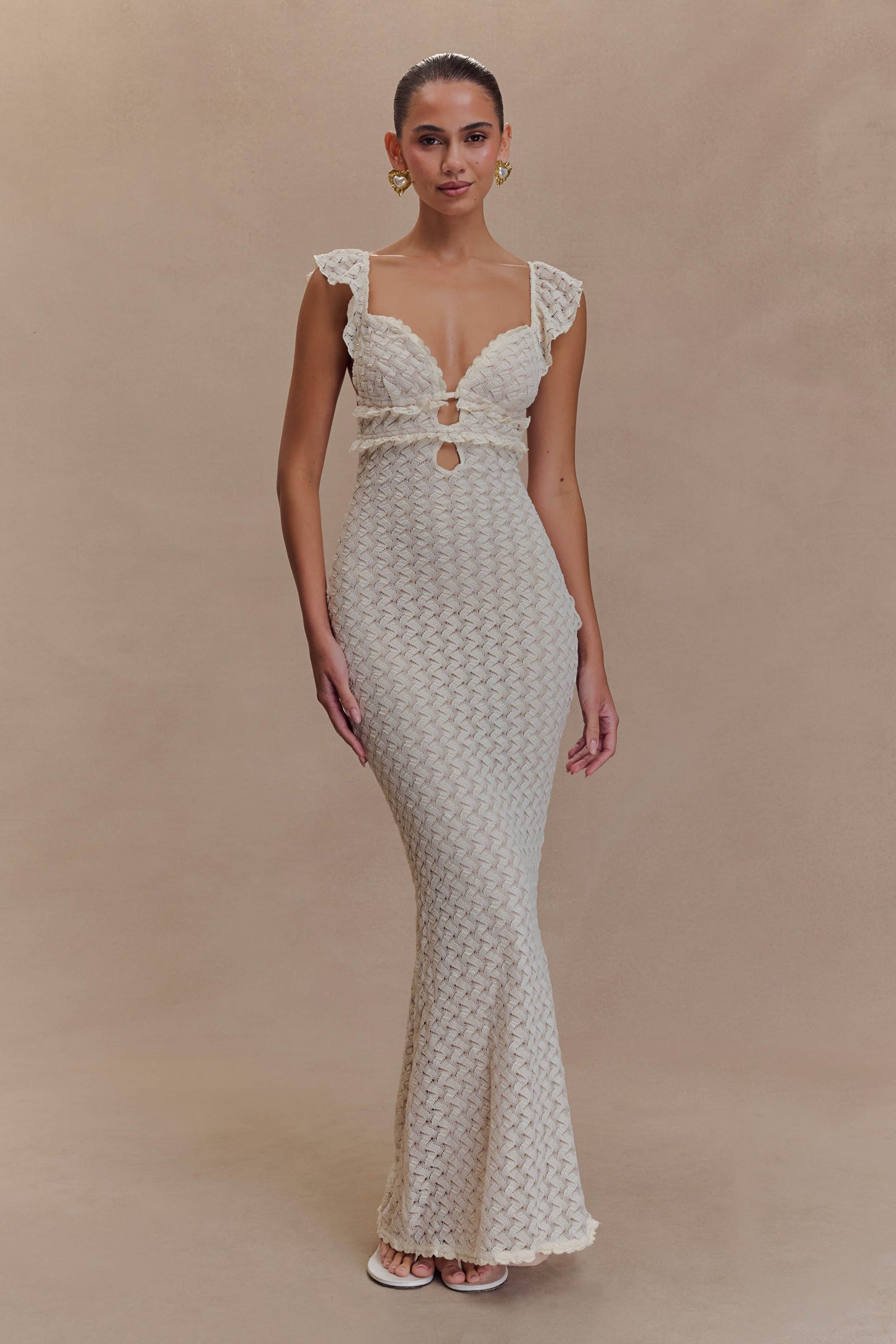Robe Maxi en Dentelle Ezra - Ivoire