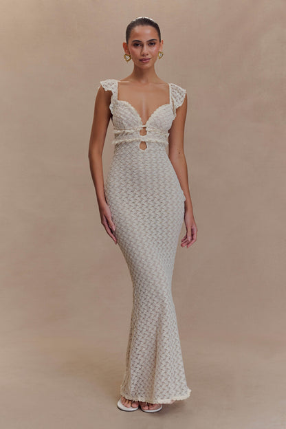 Robe Maxi en Dentelle Ezra - Ivoire