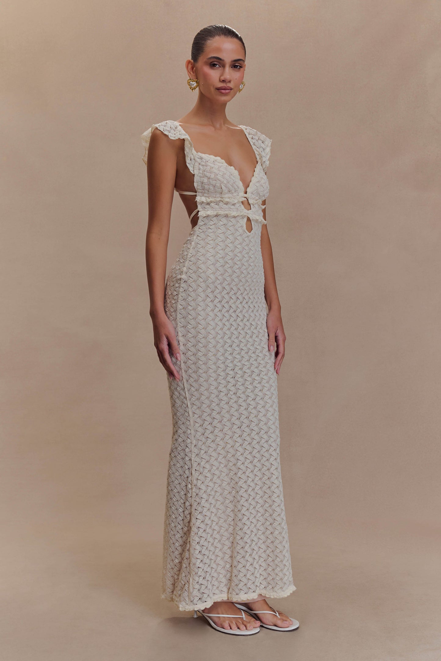 Robe Maxi en Dentelle Ezra - Ivoire