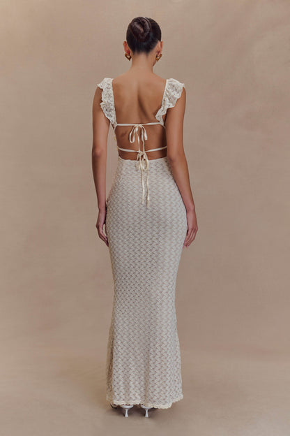Robe Maxi en Dentelle Ezra - Ivoire