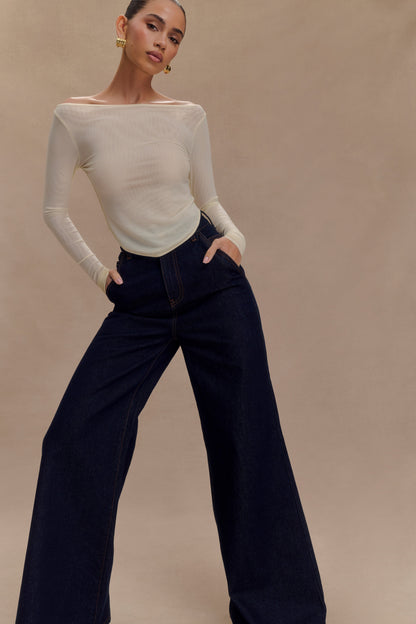 Colette Haut en Maille à Col Rond - Ivoire