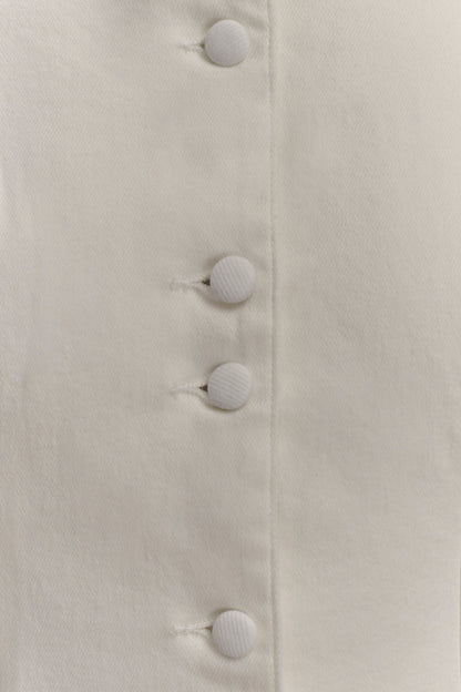 Robe midi en jean Reyna - Blanche