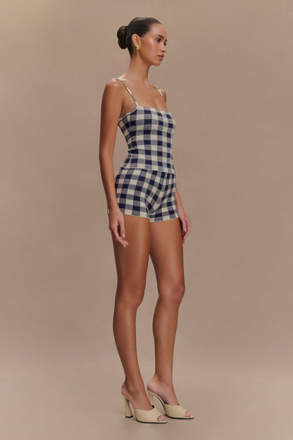 Short en tricot Marcie - Gingham marine