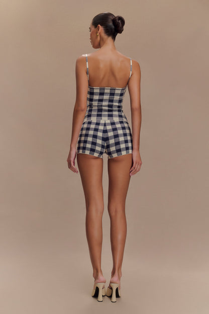 Short en tricot Marcie - Gingham marine