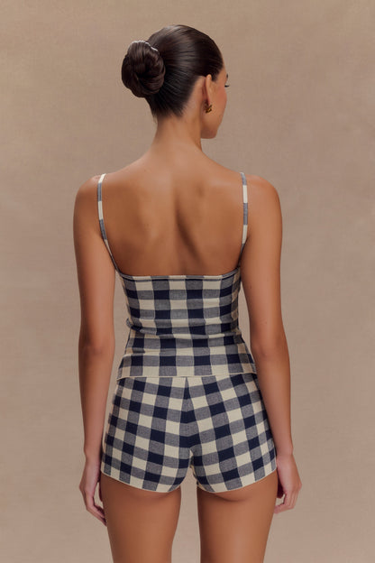 Short en tricot Marcie - Gingham marine