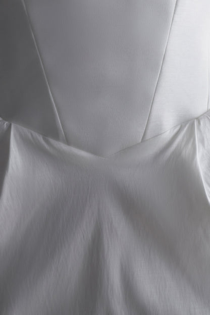 Mini-robe Suzette en taffetas avec nœud - Blanc