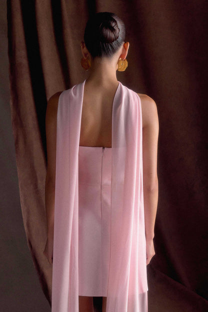 Mini-robe tailleur sans bretelles Orellia - Rose tendre