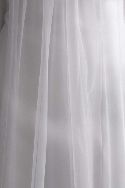 Bettany Robe Maxi en Chiffon Sans Bretelles - Blanche