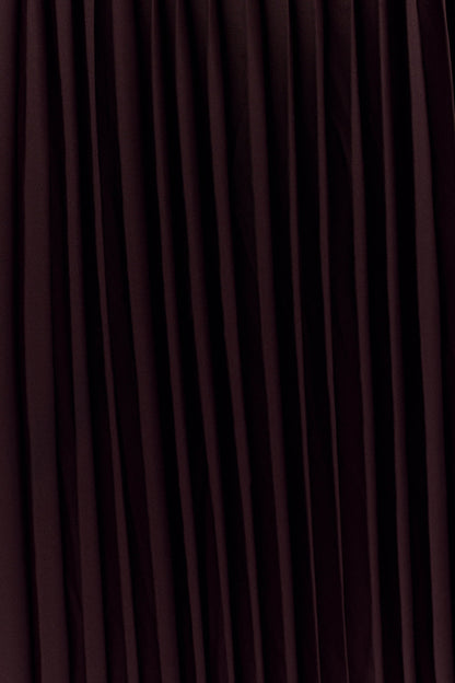 Robe Maxi Stacie à Col Haut et Plis - Cacao
