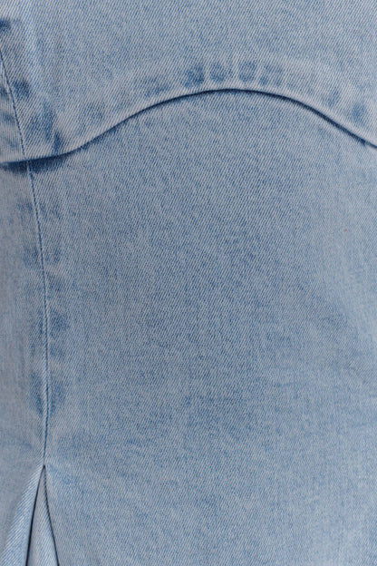 Harlyn Robe Midi en Jean - Bleu Clair