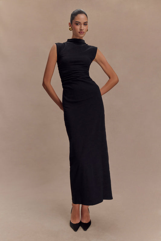 Robe Maxi Sans Manches à Col Haut Elliot - Noir
