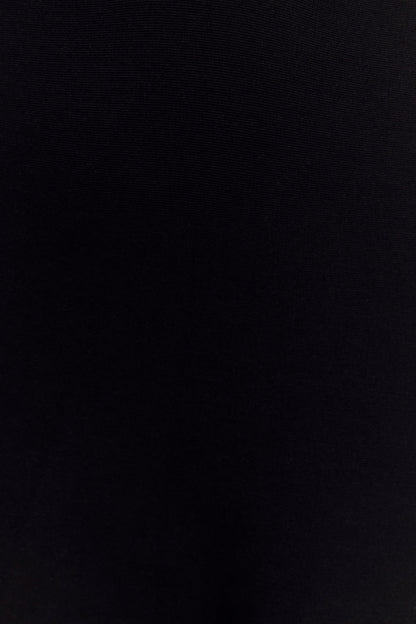 Robe Maxi à Manches Frangées et Décolleté en V - Noir