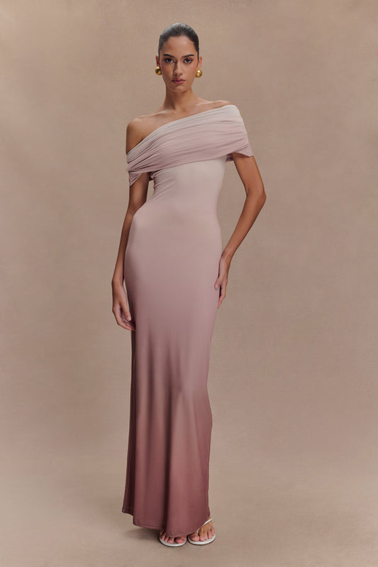 Robe Maxi Épaulettes Découv. Cassandra - Ombrage Neutre