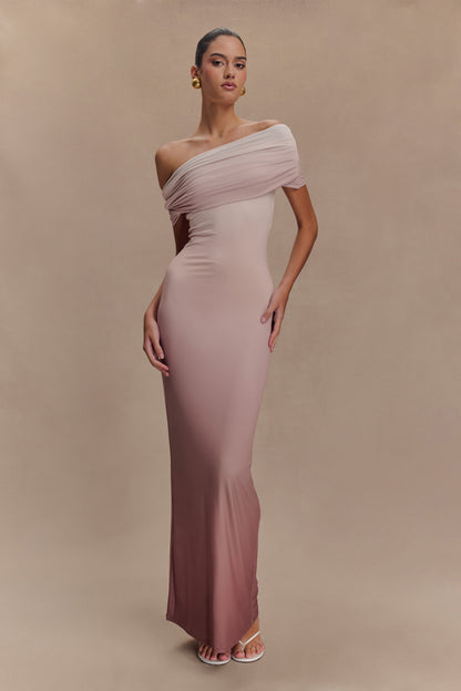 Robe Maxi Épaulettes Découv. Cassandra - Ombrage Neutre