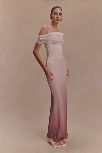 Robe Maxi Épaulettes Découv. Cassandra - Ombrage Neutre