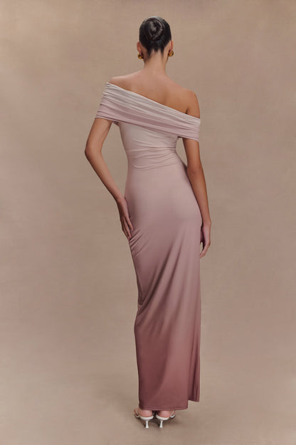 Robe Maxi Épaulettes Découv. Cassandra - Ombrage Neutre