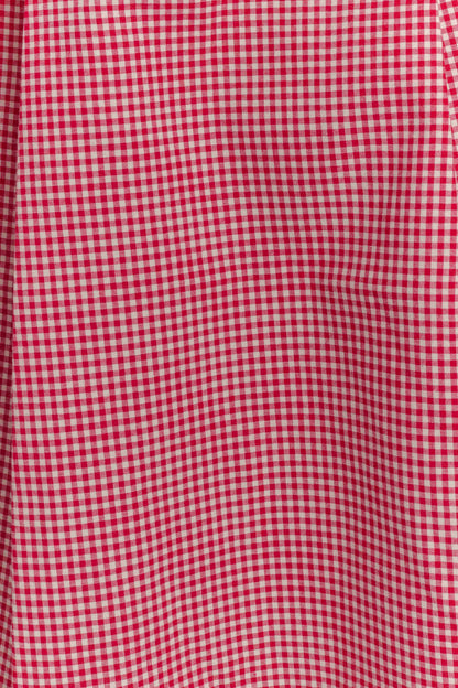 Juana, robe midi à col montant - carreaux rouges