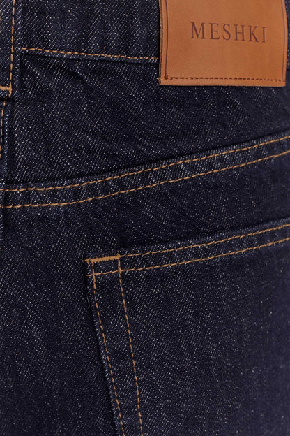 Jean droit taille haute Janine - Bleu indigo délavé