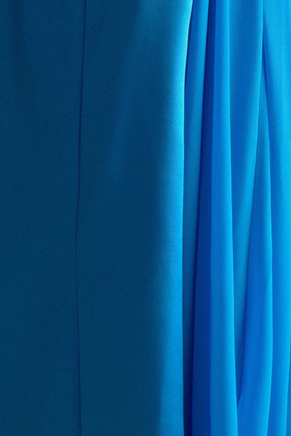 Robe Maxi Satin Sans Bretelles Rosella - Bleu Cyan