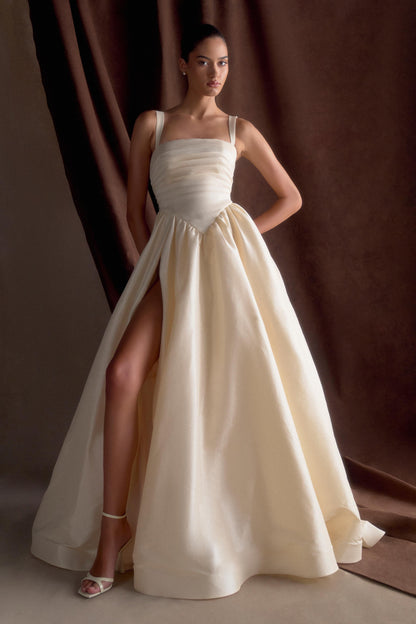Robe Carla à volants - Ivoire crème