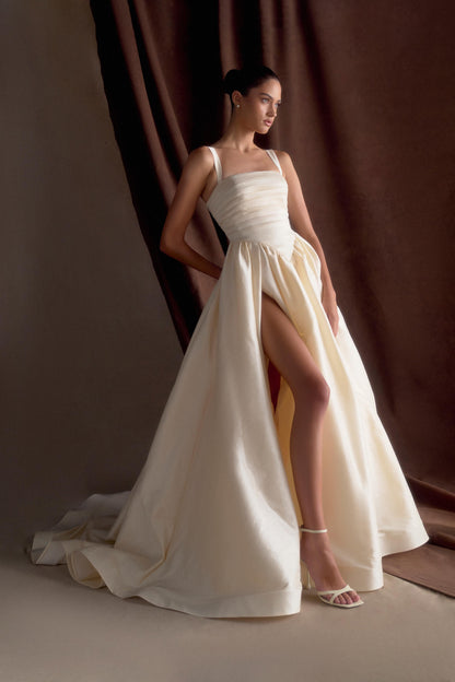 Robe Carla à volants - Ivoire crème