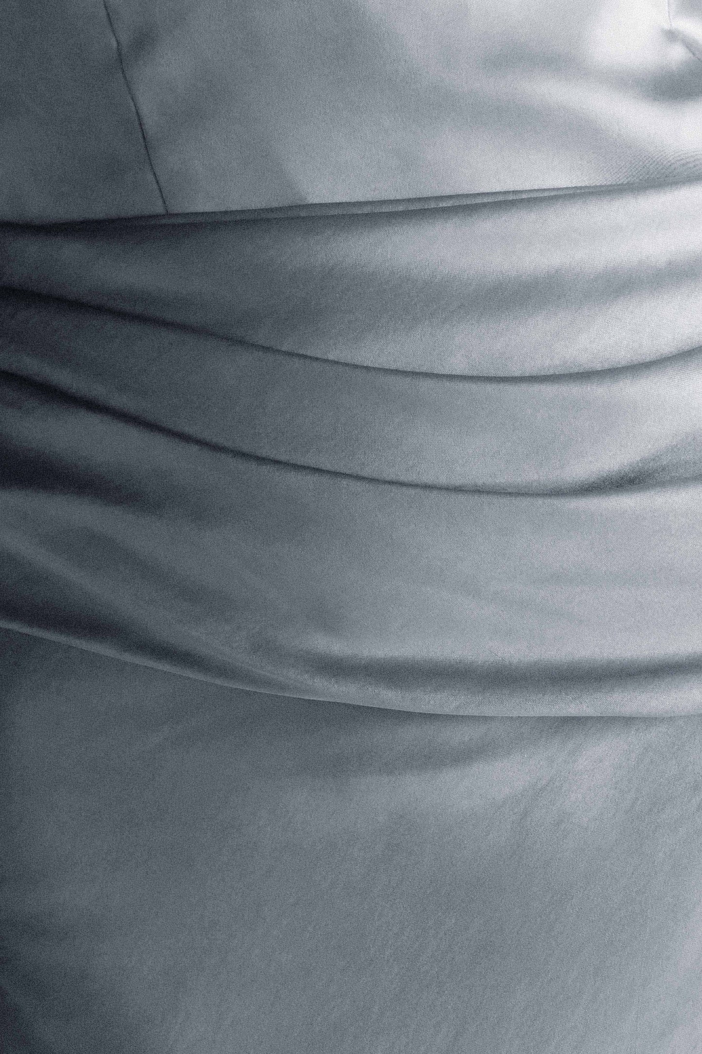 Jasmine Robe Maxi Satin Sans Bretelles - Bleu Glacé