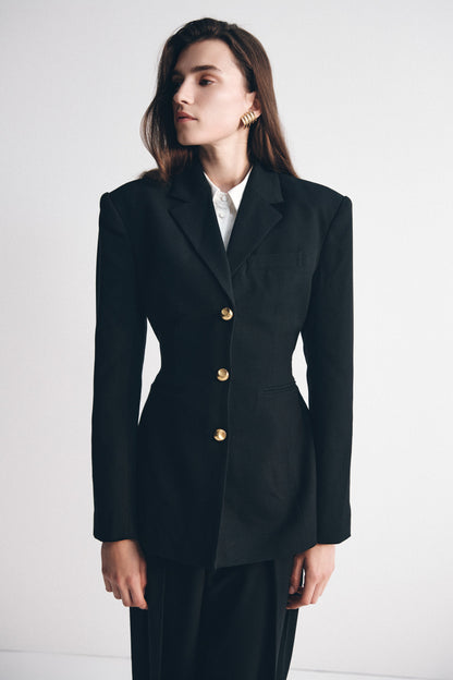 Blazer à taille ajustée Bellamy - Noir