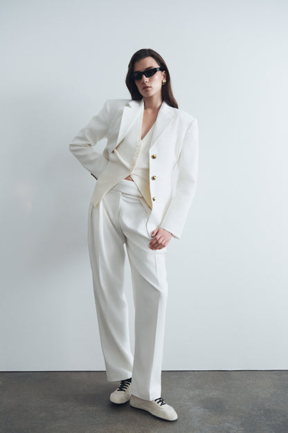 Blazer à taille ajustée Bellamy - Ivoire