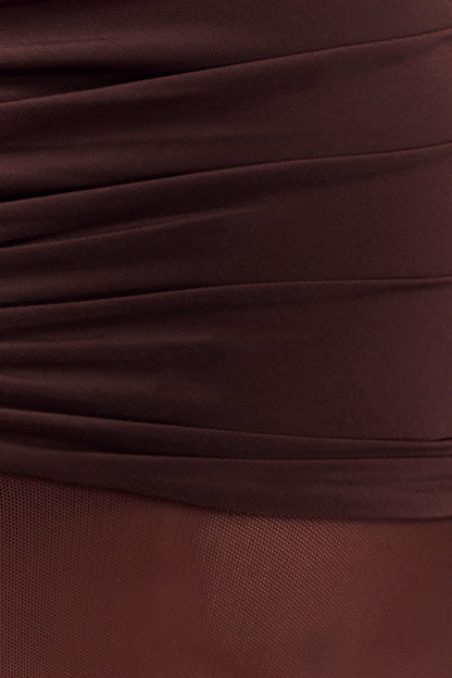 Robe Maxi Slinky et en Maille Delaney - Chocolat