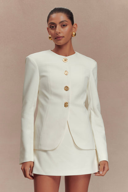 Blazer Asia à boutons mixtes - Ivoire