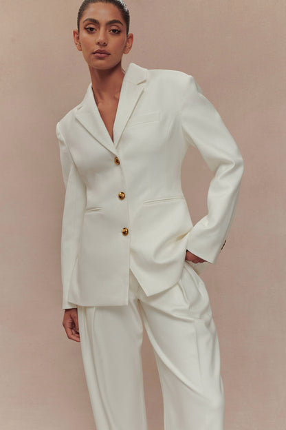 Blazer à taille ajustée Bellamy - Ivoire