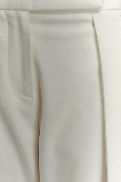 Pantalon à taille haute et plis Penelope - Ivoire