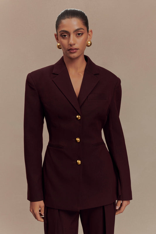 Blazer à taille ajustée Bellamy - Brun-rouge