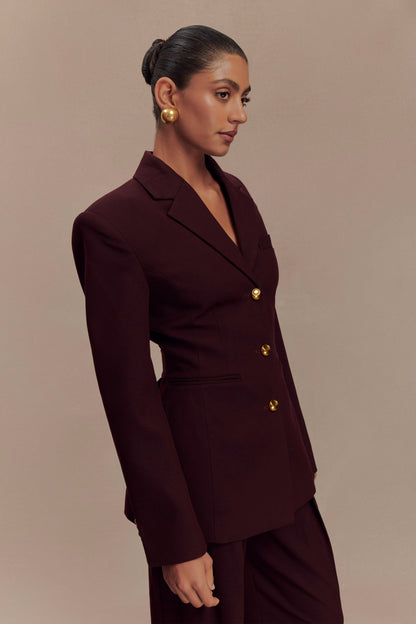 Blazer à taille ajustée Bellamy - Brun-rouge