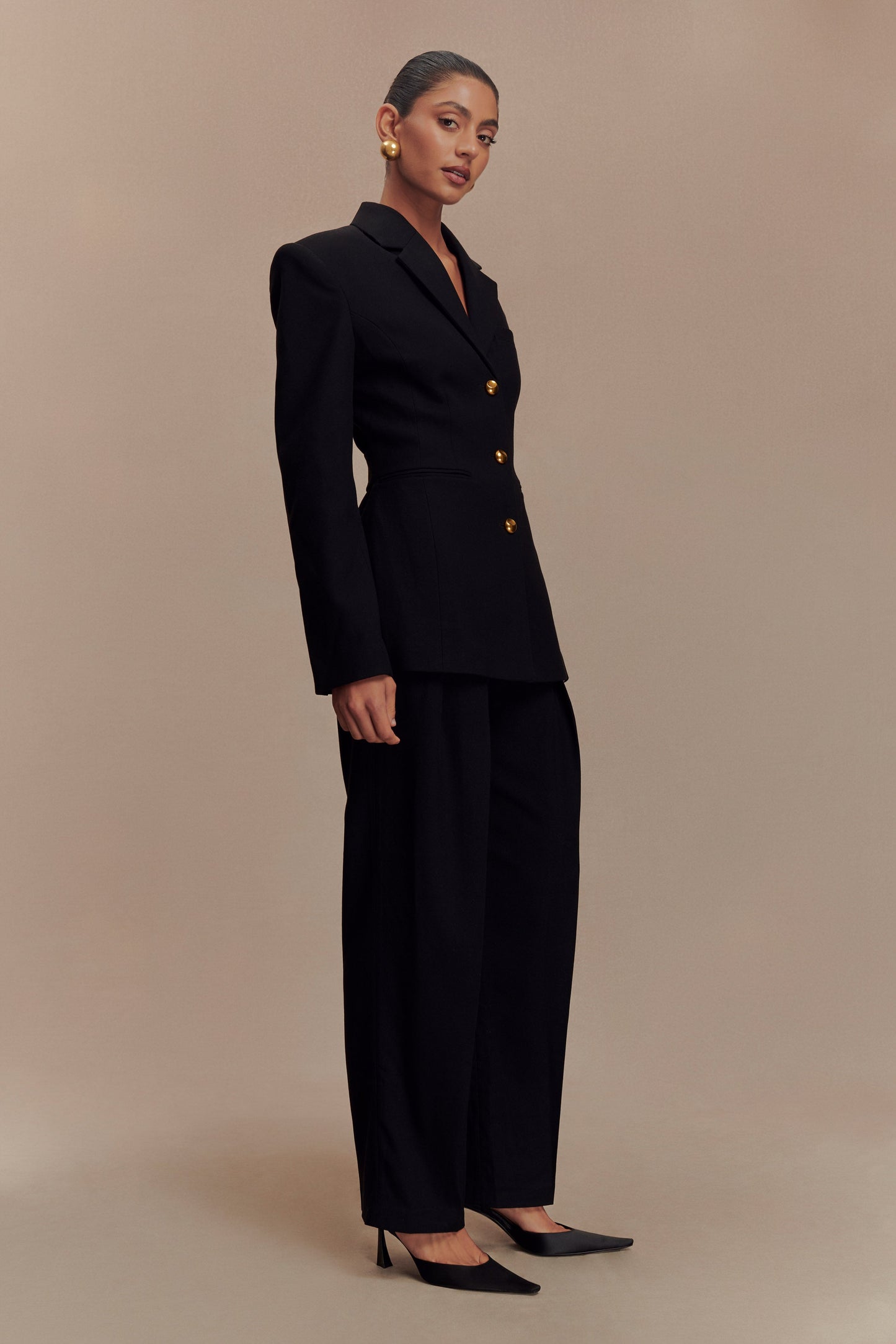 Blazer à taille ajustée Bellamy - Noir