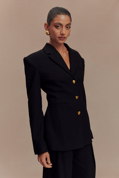 Blazer à taille ajustée Bellamy - Noir