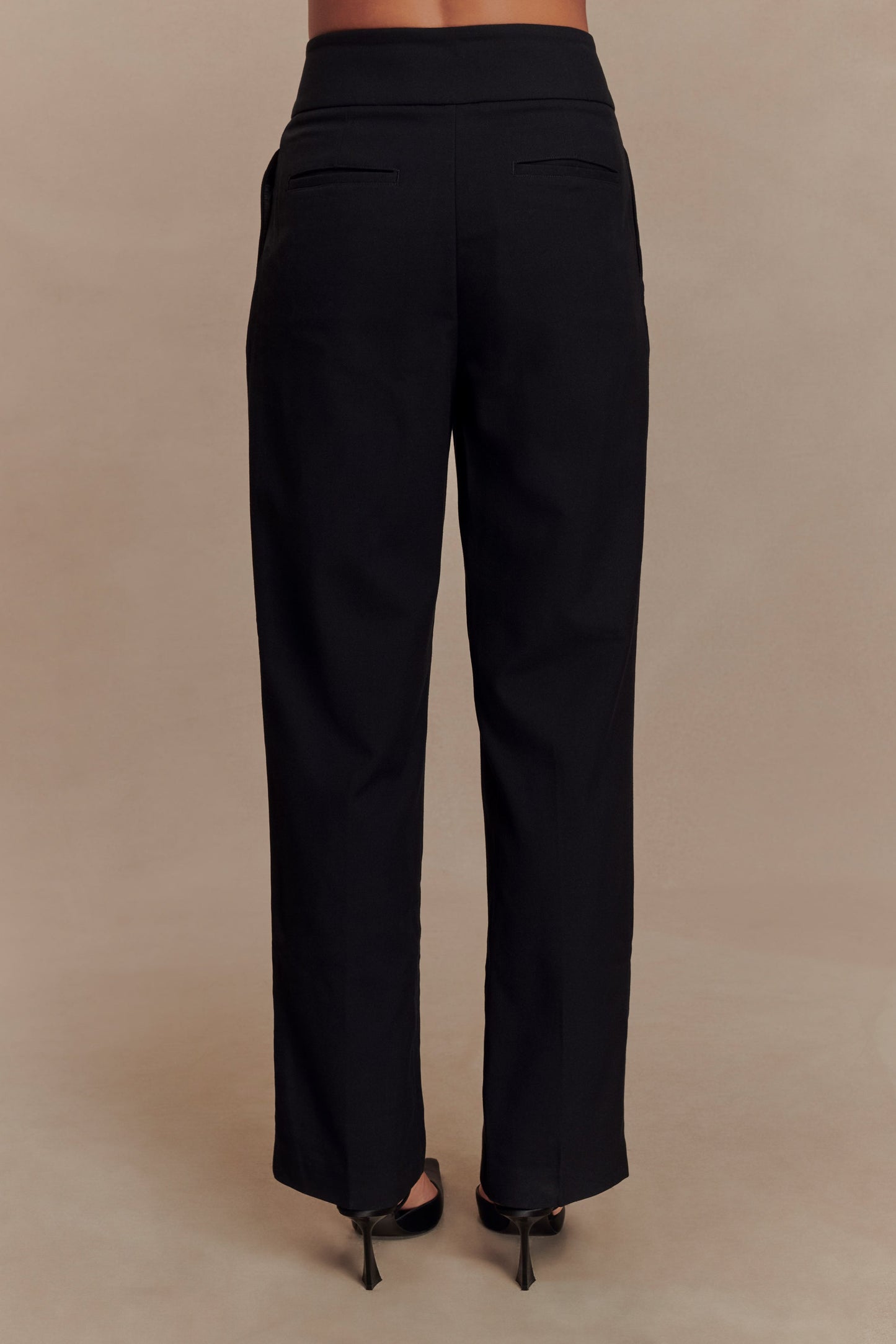 Pantalon à taille haute et plis Penelope - Noir