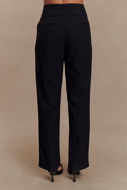 Pantalon à taille haute et plis Penelope - Noir