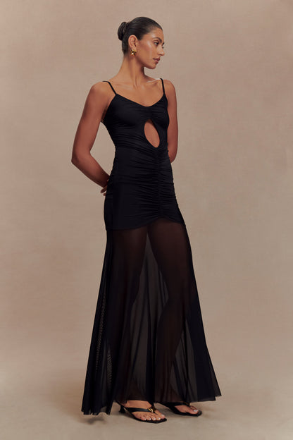 Robe Maxi Étroite et en Maille Delaney - Noir
