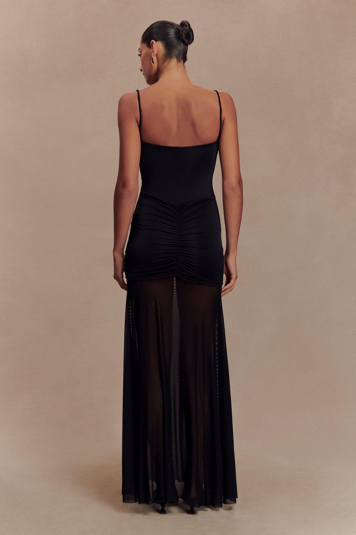Robe Maxi Étroite et en Maille Delaney - Noir