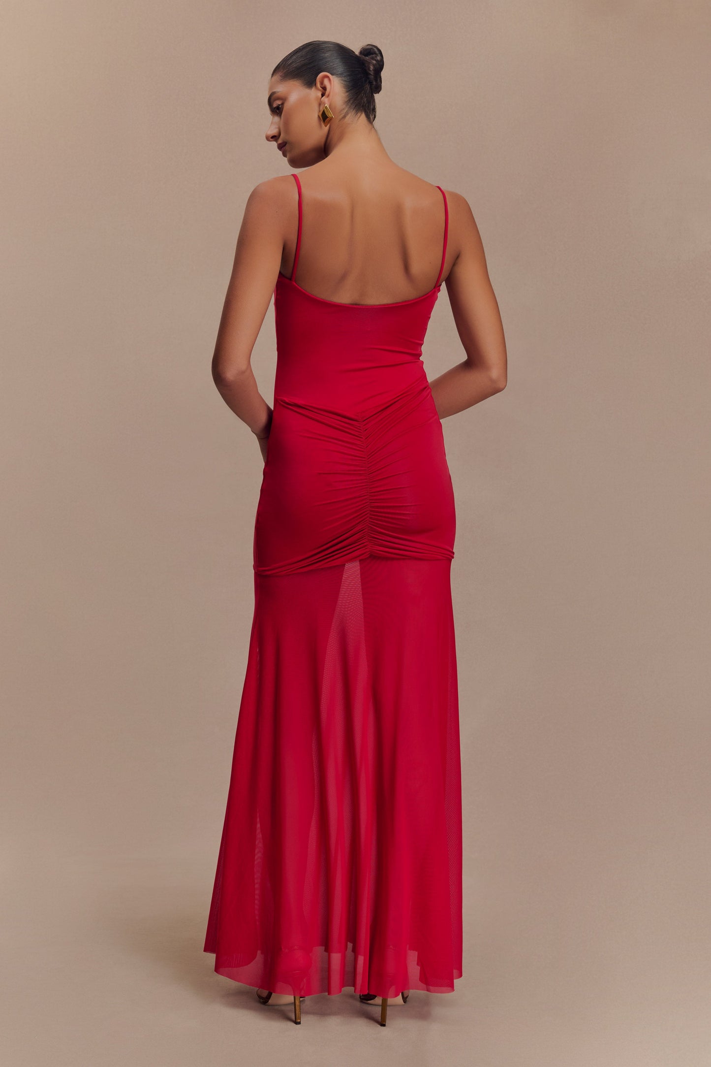 Robe Maxi Étroite et en Maille Delaney - Rouge