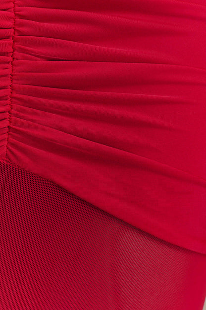Robe Maxi Étroite et en Maille Delaney - Rouge