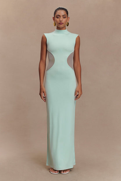 Robe Maxi Massie en Jersey et Maille - Lagoon