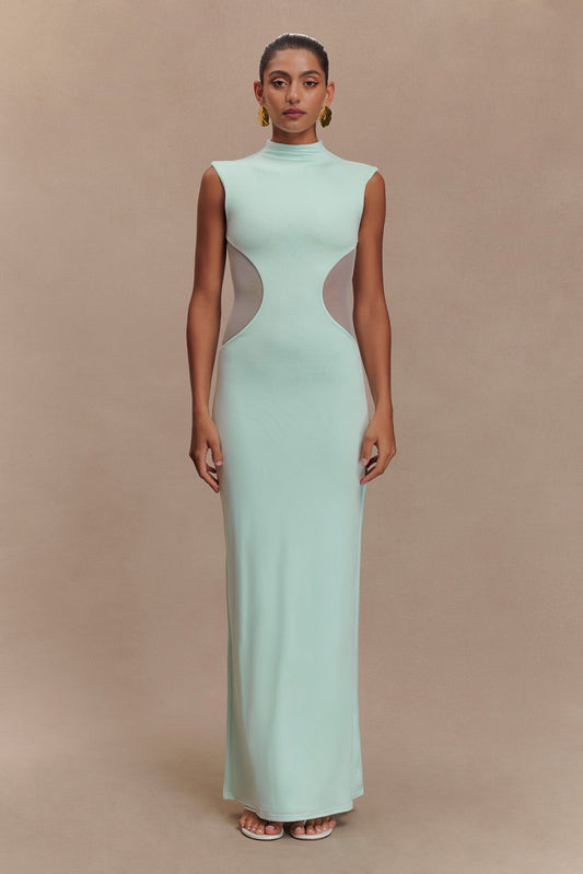 Robe Maxi Massie en Jersey et Maille - Lagoon