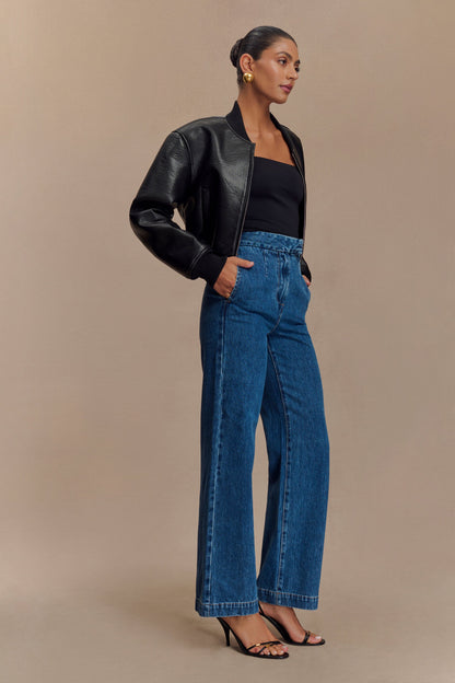 Bomber en simili cuir Codi - Noir
