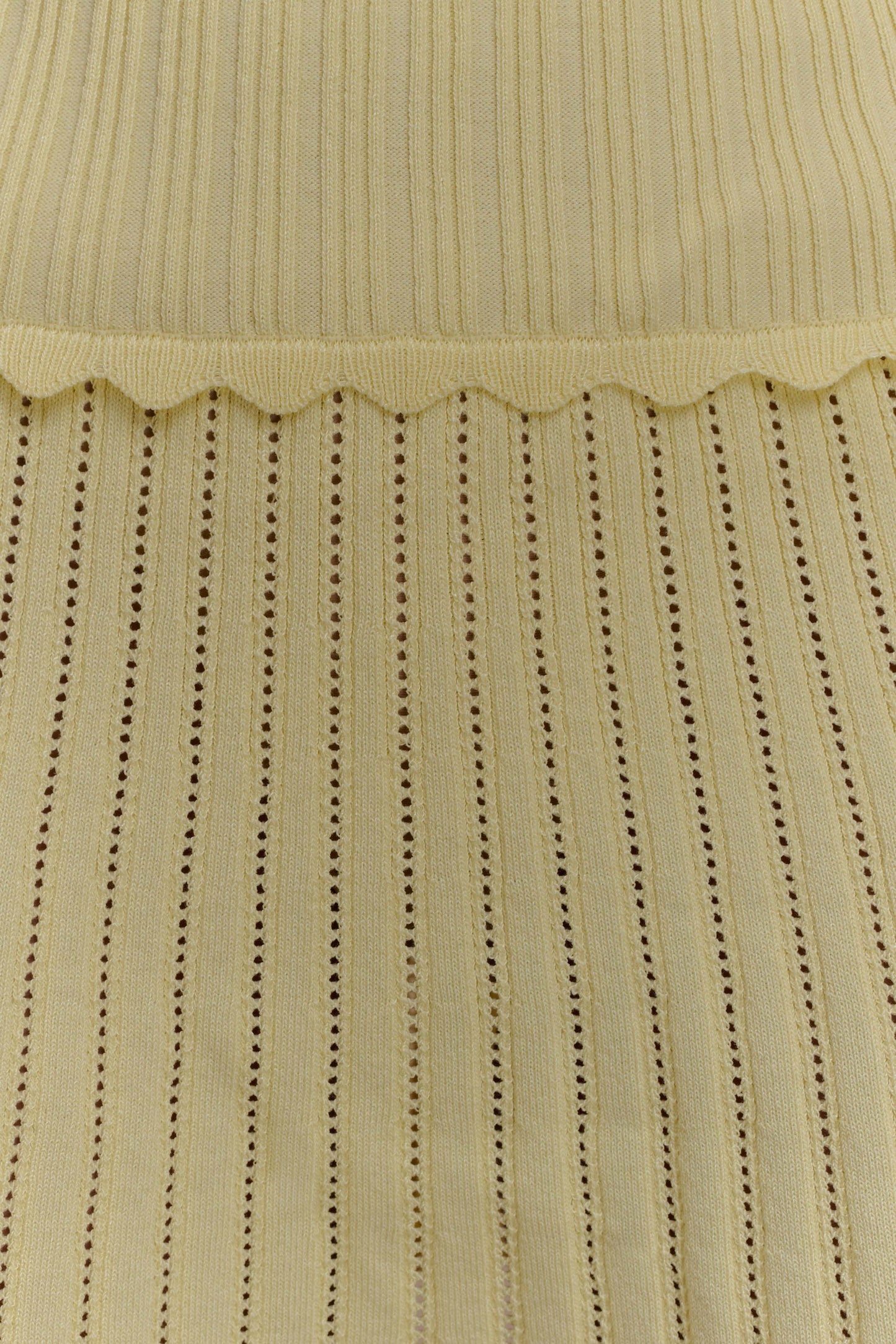 Jupe mini en tricot pointelle Indy - Citron
