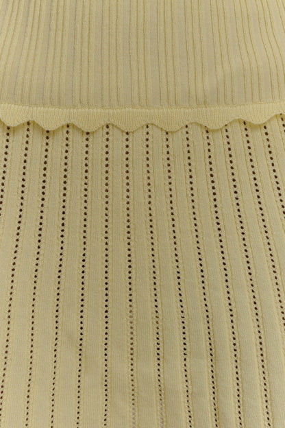 Jupe mini en tricot pointelle Indy - Citron